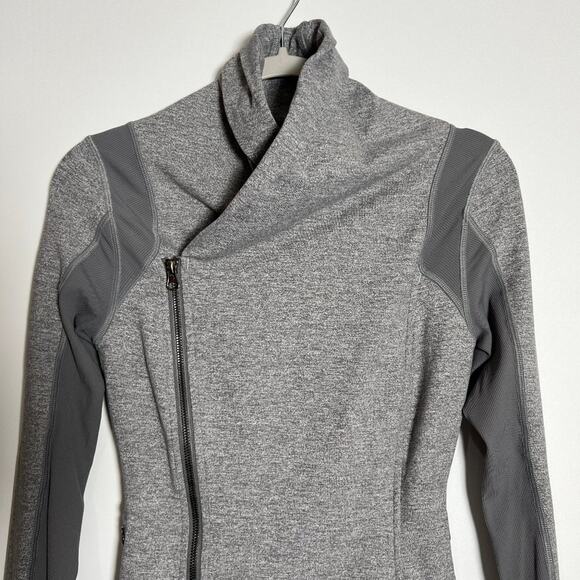 Lululemon Bhakti Yoga Jacket SIZE 4 Gray Full Zip Sweatshirt Thumbhole Pockets - Picture 9 of 13